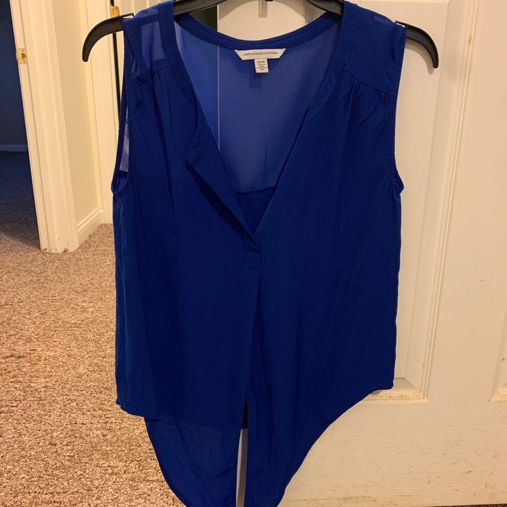 Sheer blue American Eagle tank top